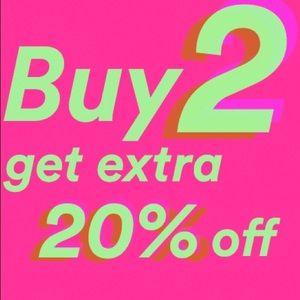 Buy 2 get 20% off instantly! Bundle discount ! Offers welcome! Clear my closet!